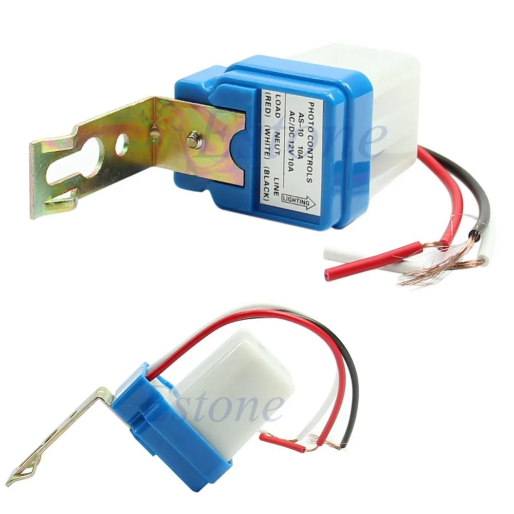 

Auto On Off Street Light Photoswitch Sensor Switch Photocell DC AC 10A 12V New