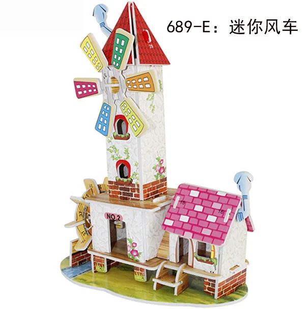 3D Wood Puzzle DIY Model Kids Toy France French Style Coffee House Puzzle,puzzle 3d building ...