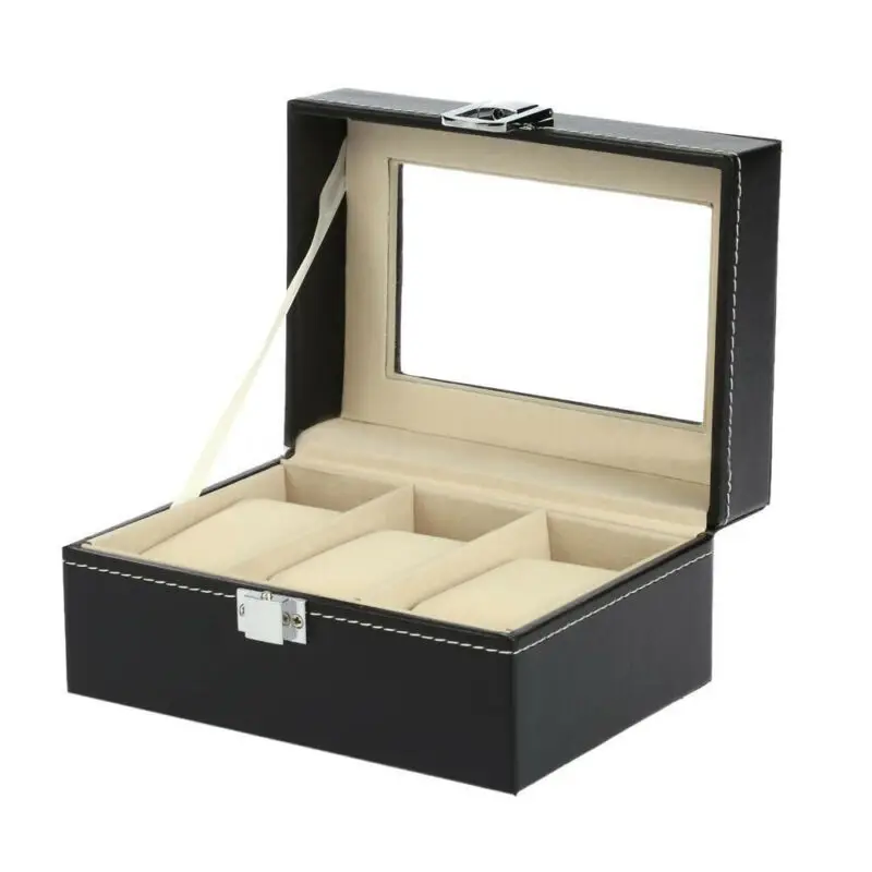 12 коробка для часов с пазами витринный футляр-органайзер Подушка Коробка для хранения Наручные часы Блестящий модный Удобный браслет