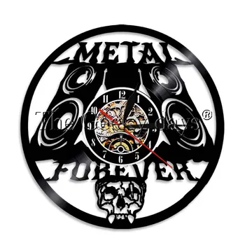 

1Piece Heavy Metal Music Skull Led Wall Light Rock Music Band Group Vinyl Record Wall Clock Man Cave Night Club Wall Art