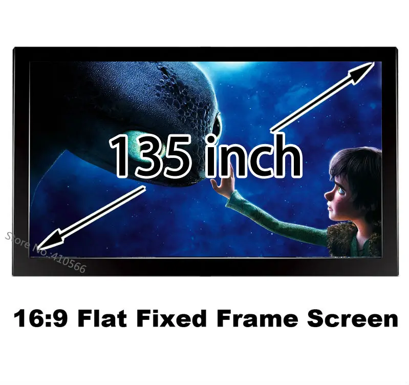 

Best Seller Home Cinema Projector Screen 135inch Flat Fixed Frame Wall Mounted Projection Screens 16 To 9 Good Format