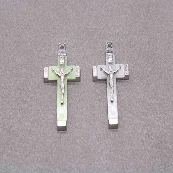 

Catholic Charm Jesus Cross Medal Shining Jesus Cross Medal Pendant. Classic metal Jesus handmade beaded cross medal.