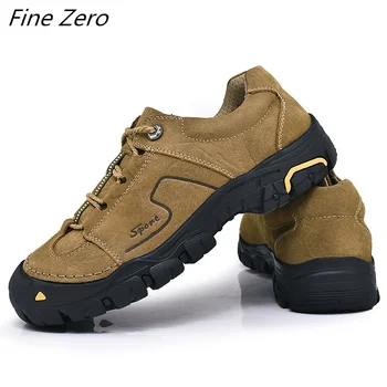 

New Arrival Classics Style Men Hiking Shoes Lace Up Men Sport Shoes Men's Genuine Leather Outdoor Jogging Trekking Sneakers