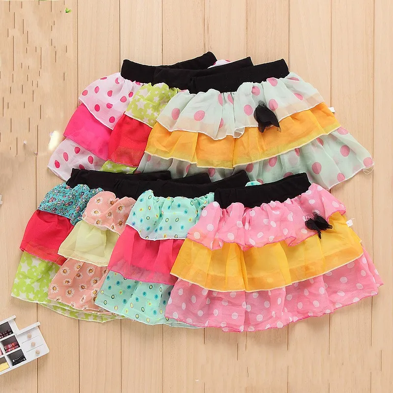 Детская одежда в Корейском стиле летние дети девочки юбки пузырь юбка с цветочным рисунком Прямая продажа с фабрики цвет послан случайно