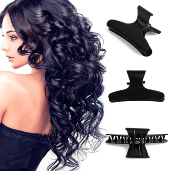 

3PCs New Butterfly Holding Hair Claw Section Styling Tools Hair Clip Clamps Hairpins Pro Salon Fix Hair Accessories Headwear