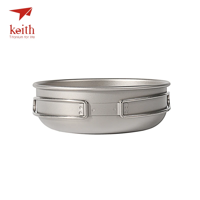 Keith Camping Titanium Bowls 300ml-600ml With Titanium Folding Handles Folding Bowls Cookware Tableware Cutlery Ti5323-Ti5326