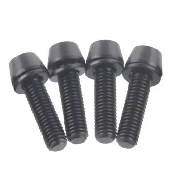 

4Pcs Titanium Ti M6x20mm Bolts Allen Hex Bike Tapered Head Screws Washer Black