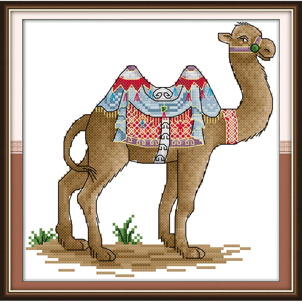 NKF The Camel Animal Cross Stitch Kits 11CT 14CT Chinese Pattern Embroidery Needlework Set for Home Decor | Дом и сад