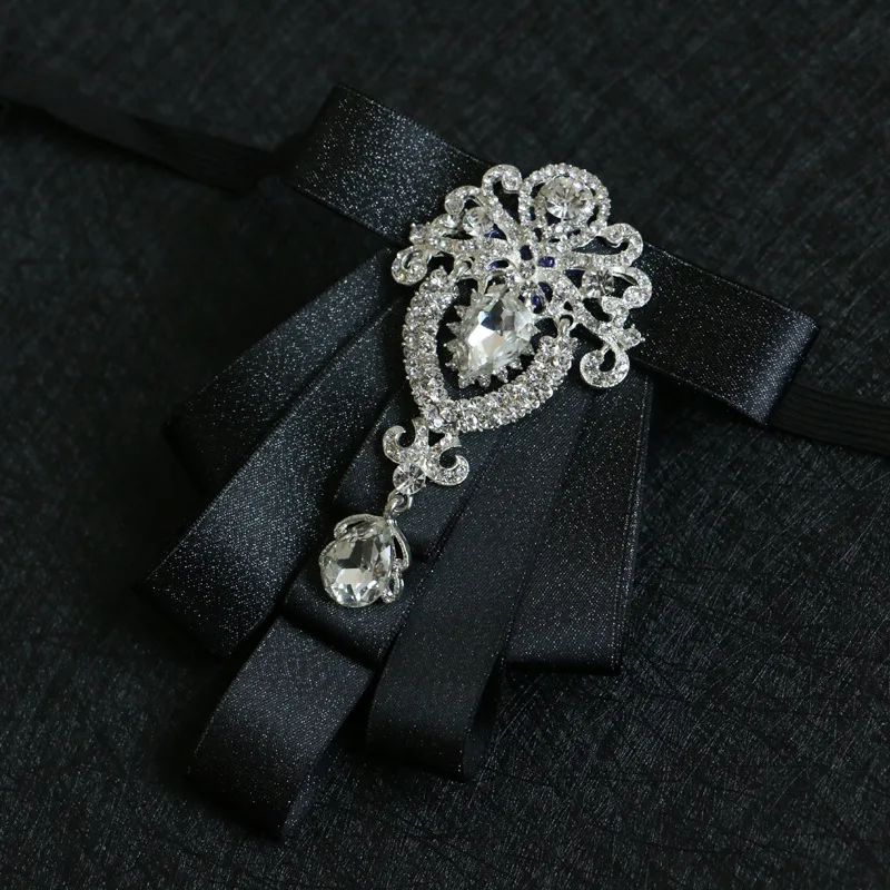 

i-Remiel High-end Ribbon Bow Brooch Tie for Wedding Men Bridegroom Dress Suit Shirt Neckline Ties Brooches Jewelry Accessories