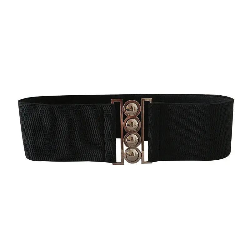 

Womens Stretch Buckle Waist Belt Bow Wide Leather Elastic Cinch Corset Waistband White Black Beige Red