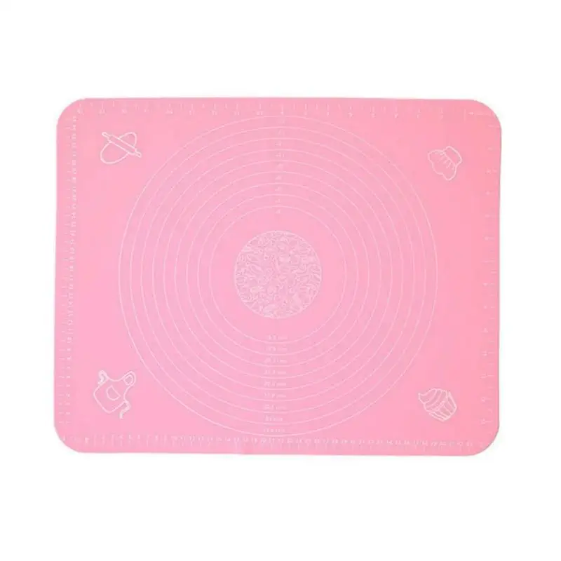 Силиконовый коврик для выпечки печь прокатки тесто коврик со шкалой антипригарный коврик для мучных изделий кухонные формы для выпечки и кондитерских изделий коврик для выпечки - Цвет: Pink 29x26