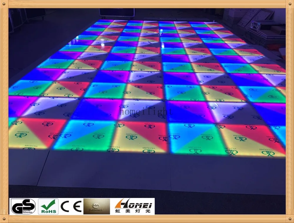 

Free Shipping 8pcs RGB LED Dance Floor for disco wedding effect dance light