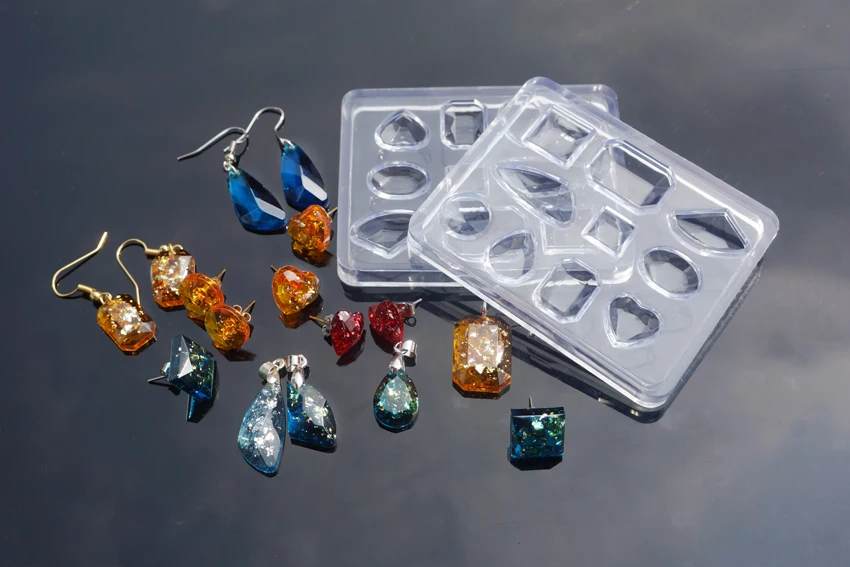 

DIY jewelry tool synthesis Silicone mould round oval square drop pendant earring mold handmade craft decoration epoxy resin mold