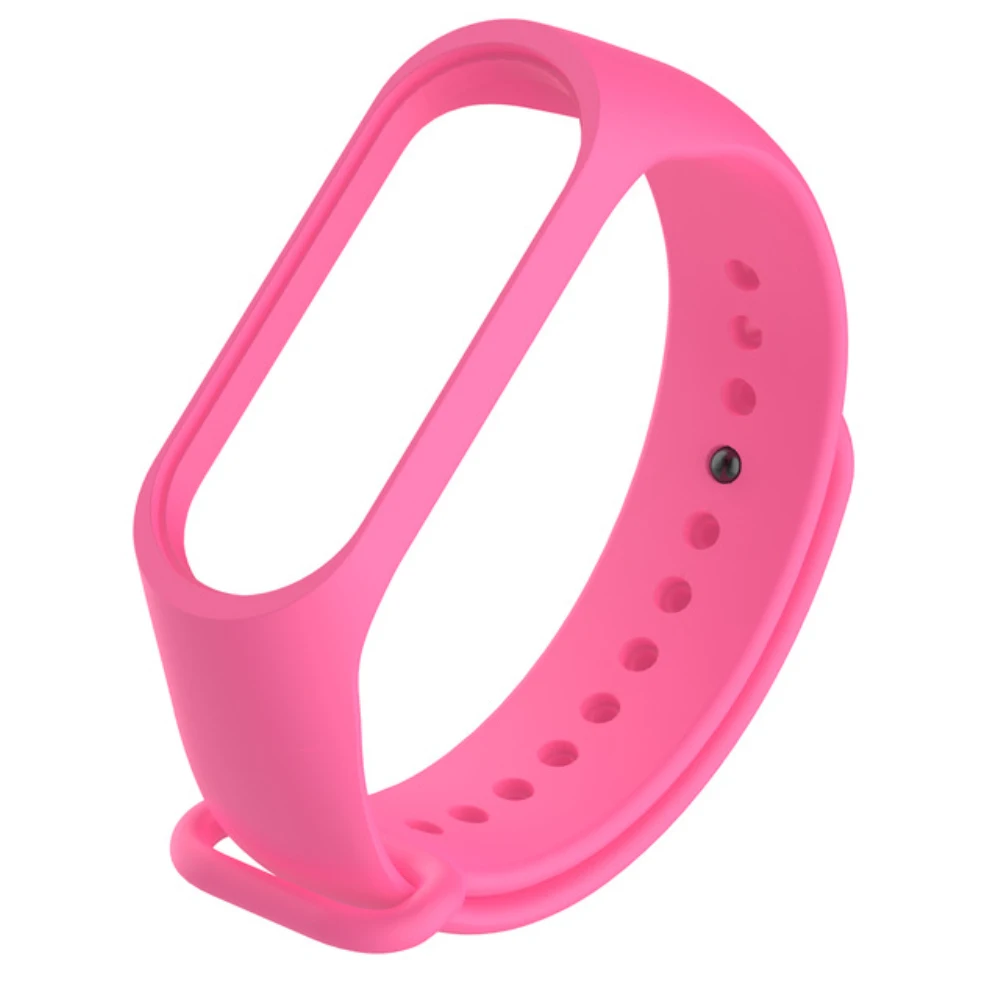 Монохромный браслет силиконовый ремешок для наручных часов спортивный силиконовый ремешок для Xiaomi Mi 3 умный Браслет - Цвет: Розовый