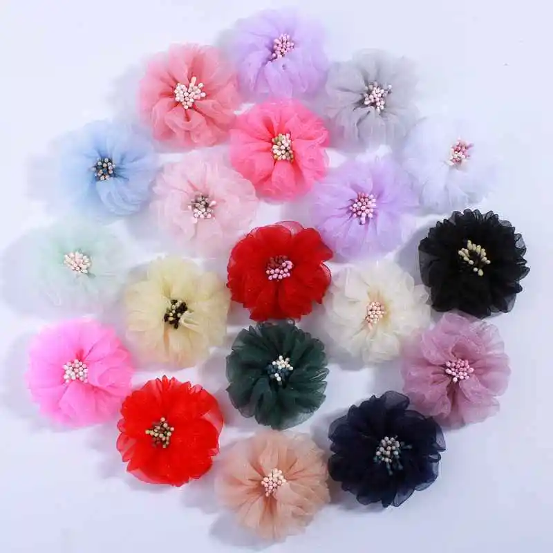 10 шт. 5,5 см новые шелковые мягкие ткани цветок с палкой для свадебного приглашения искусственные цветы для украшения одежды - Цвет: Mix Colors