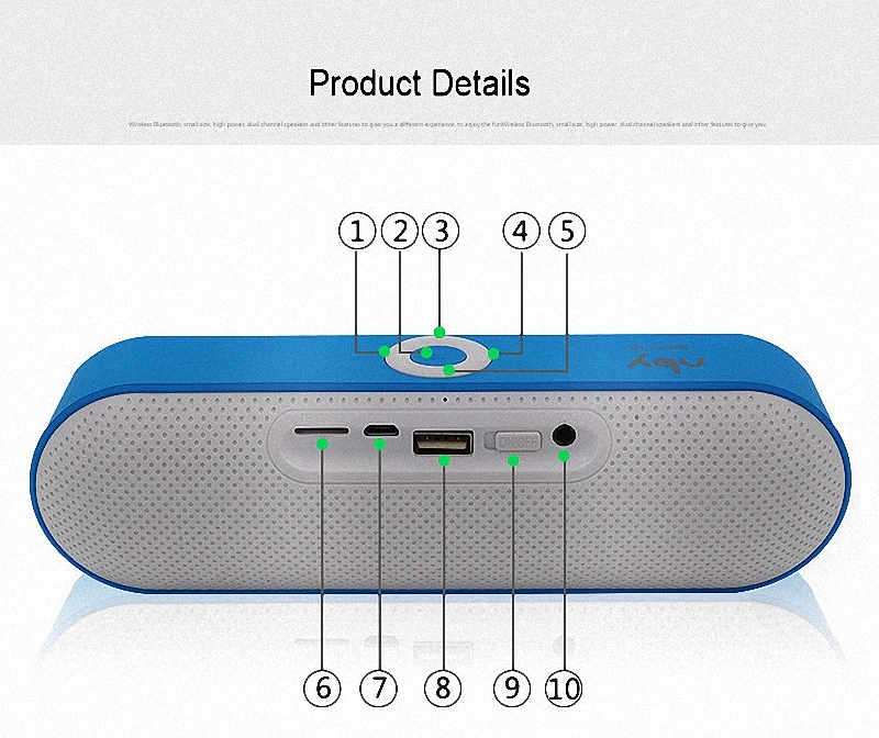 BDF портативный динамик NBY-18 беспроводной стерео 3D объемный музыкальный плеер громкий динамик s TF AUX USB микрофон мини динамик Bluetooth динамик