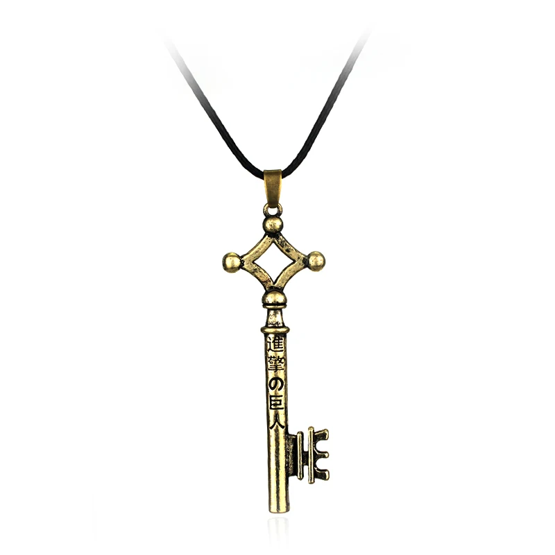 

Attack On Titan Eren Key Necklace Vintage Fashion Metal Entering The Giant Logo Cosplay Jewelry Toy Costumer Gift Ornaments