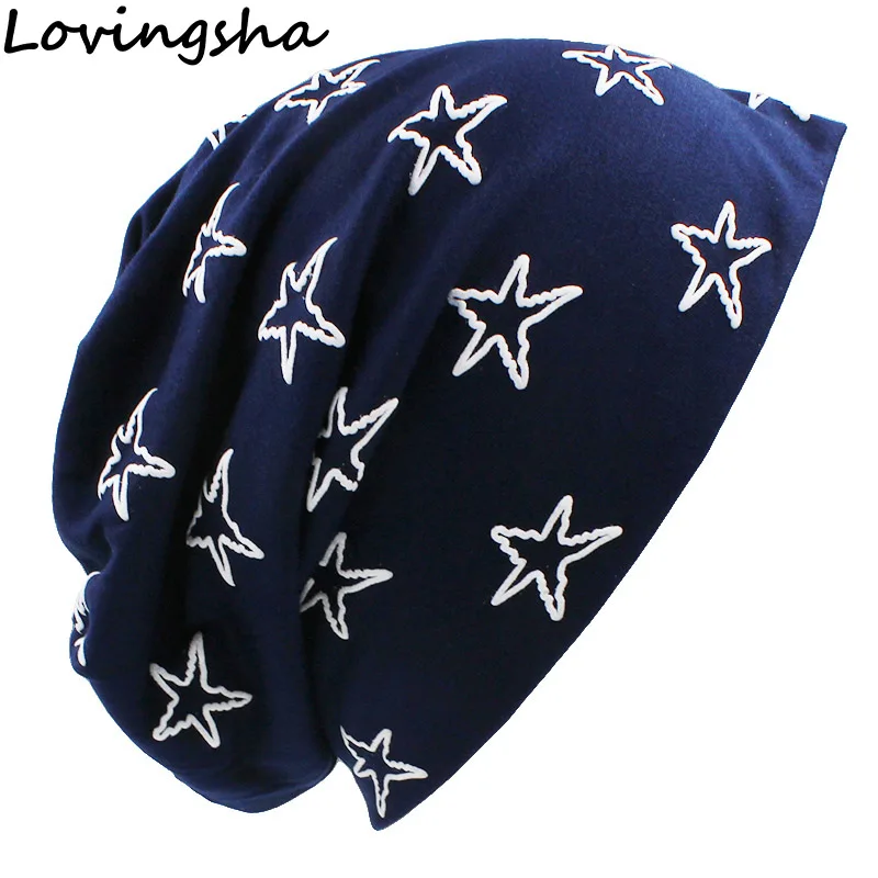 

LOVINGSHA Women Beanies Stars Design Men Hat Fashion Adult Brand Autumn Winter Hats For Girl Thin Boy Hat Ladies Hat Cap HT070