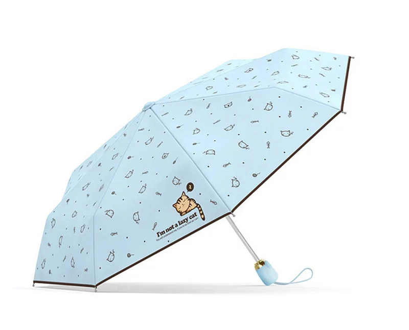 Olycat три складной кошка зонтик дождь Для женщин Anti UV Зонт Полностью автоматическая Для женщин зонтик подлинное качество бренда