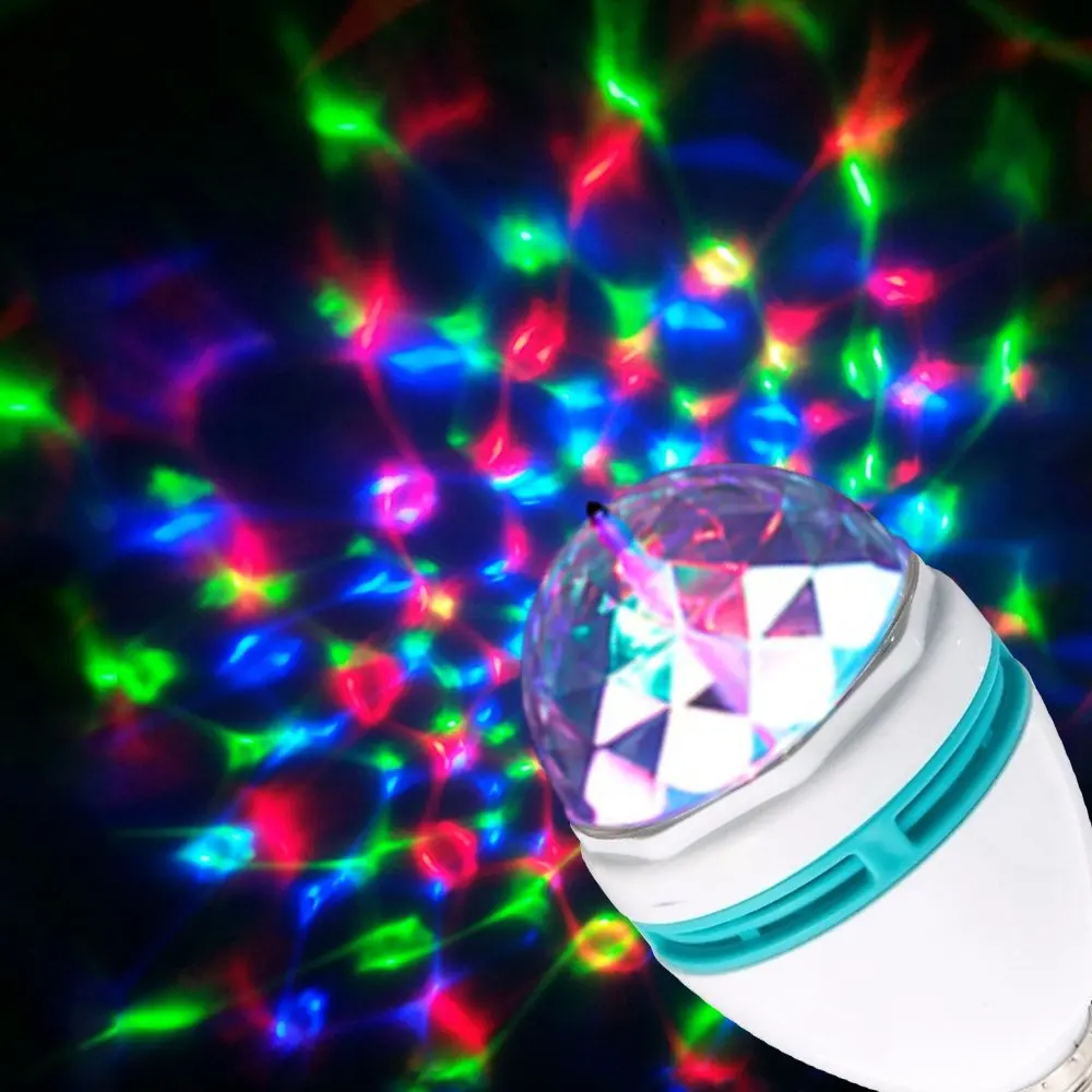 

E27 RGB 3W Colorful Automatic Rotating RGB LED Bulb Party Light KTV Colorful Bulb Disco Home Decoration Lighting Stage Light