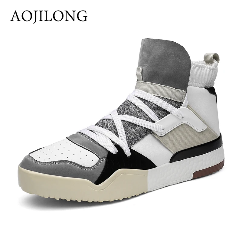 

AOJILONG New Winter Men's Boots Sneakers Outdoor Men Athletic Sport Shoes Comfortable Running Shoes basket femme Size 39-44