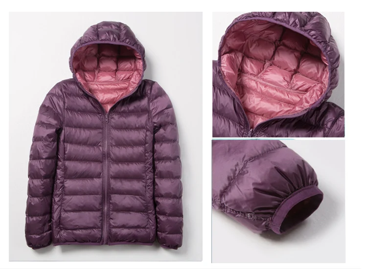 SEDUTMO зимнее пальто размера плюс 3XL на утином пуху, женский ультра-светильник, куртки с капюшоном, двухстороннее пальто, весенняя куртка-пуховик ED657