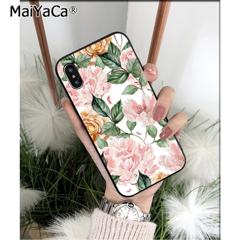 Bright Rose Peony Palm Leaves