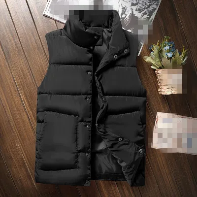 C1308 осень зима молодежный Мужской Модный повседневный короткий однотонный жилет пальто дешевая - Цвет: Черный
