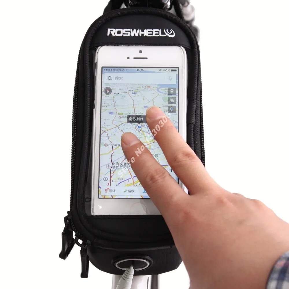 Excellent ROSWHEEL Hot Sale Bicycle Accessories Cycling Bike   Frame Front Tube Touch Screen Bags Panniers Holder   Pouch for Cell Phone 16