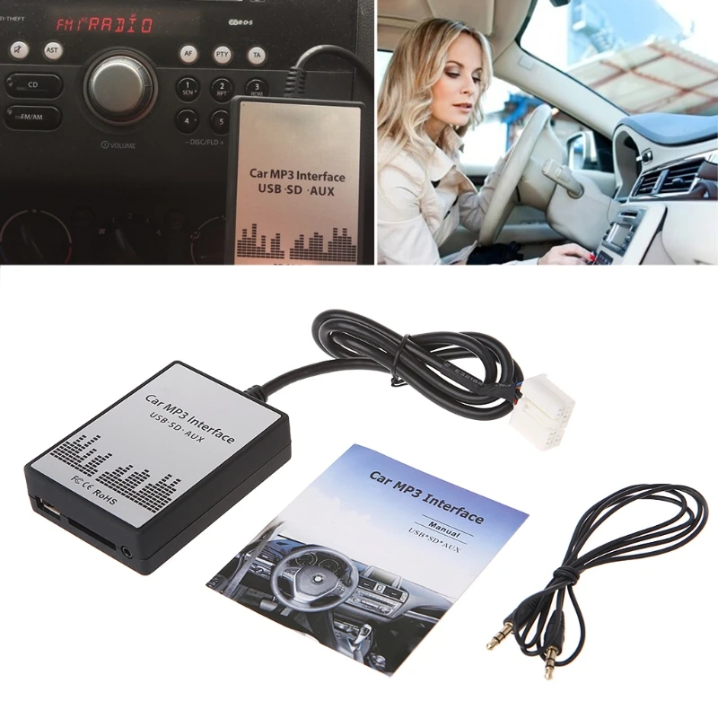 OOTDTY USB SD AUX автомобильный MP3 музыкальный CD-переключатель аудио адаптер для peugeot 307 407 Citroen C4 C5 RD4 12PIN Интерфейс компакт-дисков качества