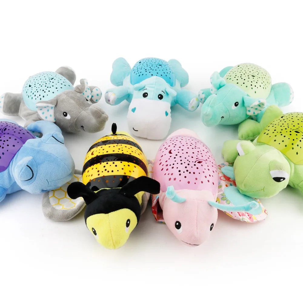 

MUQGEW Light MUQGEW 30cm Music Projection Animal Shapes Music Sound Baby Sleeping Toys Calm DollToys for children Toy Figures 20
