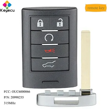 

KEYECU Smart Proximity Remote Control Car Key With 5 Buttons 315MHz - FOB for Cadillac DTS, CTS 2008-2013, OUC6000066 20998255