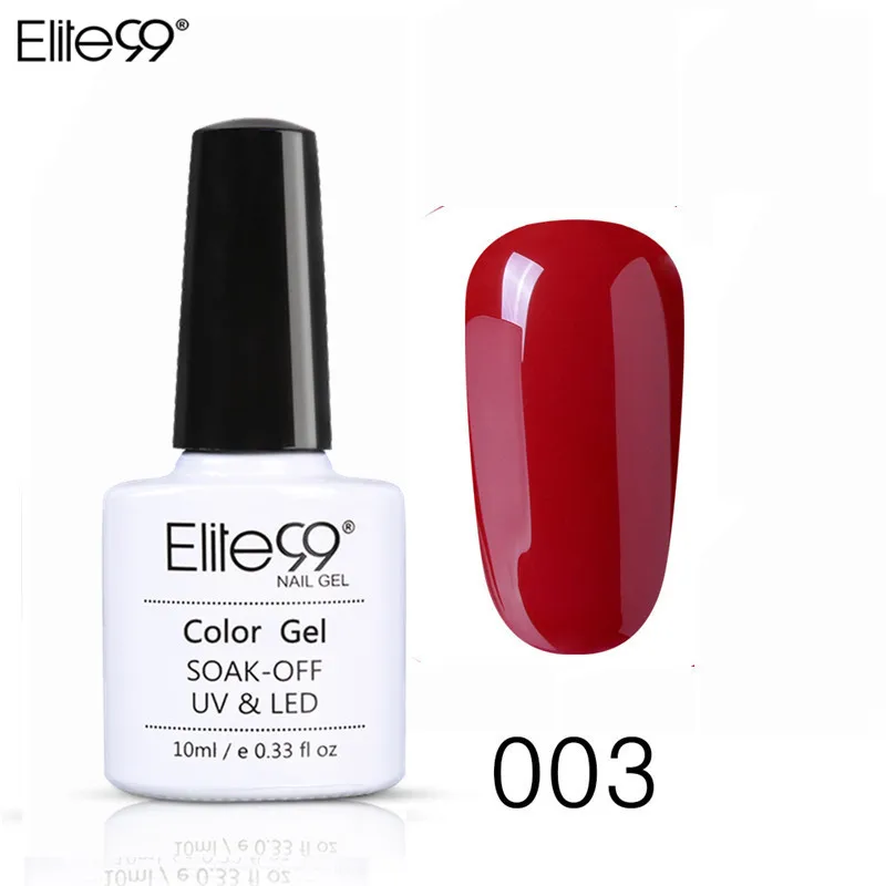 Elite99 замачиваемый базовый гель верхнее покрытие Гель-лак для ногтей 10 мл для маникюра долговечный лак для ногтей Красный Цветной Гель-лак для ногтей гибридные Лаки