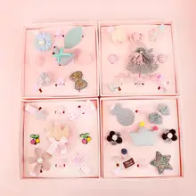 9 шт. набор головных уборов для маленьких девочек бант Корона зажим для волос принцесса головной убор милый головной убор Детская мода аксессуар