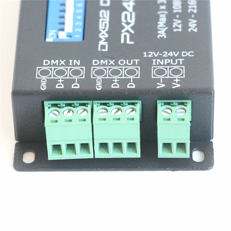 DC12 24V 9A 216 Вт Высокая мощность PX24506 DMX512 декодер драйвер цифровой усилитель сигнала