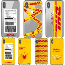 Роскошный фирменный дизайнерский DHL чехол с логотипом для iphone 6, 6S Plus, 7, 8 Plus, для iphone XR, X, SE, 5, 5S, XS MAX, мягкий силиконовый чехол из ТПУ для телефона