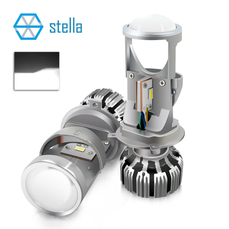  Stella H4 dipped beam/high beam headlights led lens projector for auto/moto 12V 72W 8000LM 5500K LE - 32999820640