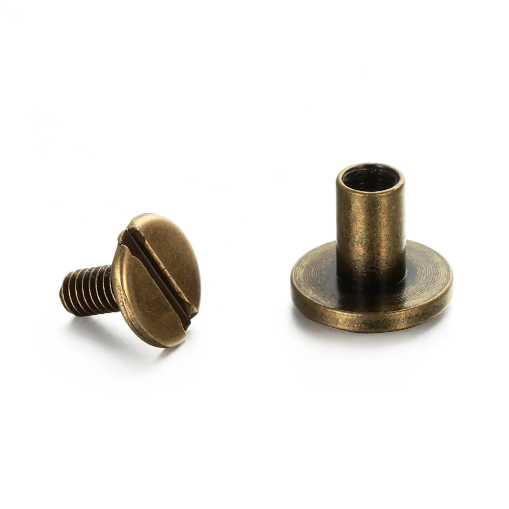 Solid Nail Bolt Strap Rivets Screw Leather Craft Round Head Screws