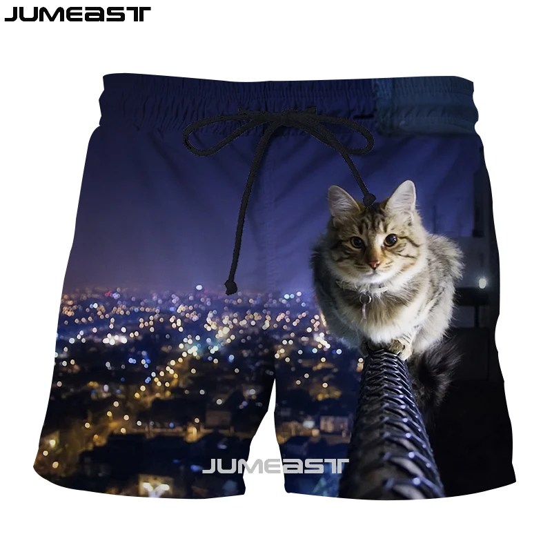 Jumeast бренд для мужчин/для женщин 3D печатных животных шорты для кота мужские шорты для купания новые летние быстросохнущая пляжные повседне