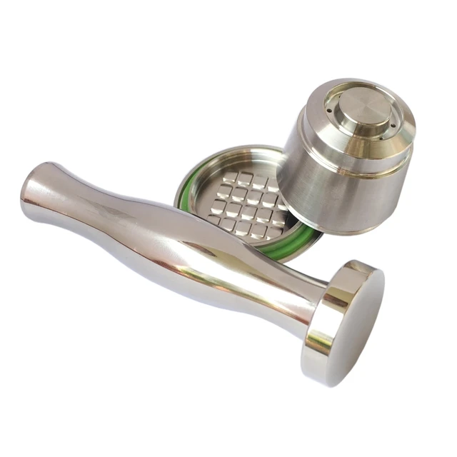 Best Offers 2nd Generation Stainless Steel Metal Refillable Reusable Capsule For Nespresso Machine + Flat Base Coffee Tamper