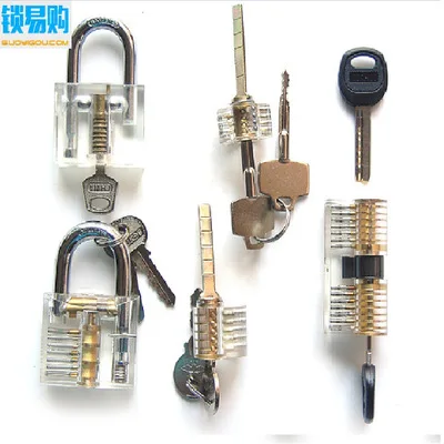 

5pcs/Lot Transparent Visible Cutaway Practice Padlock Door Lock Pick Training Skill For Locksmith Cerradura