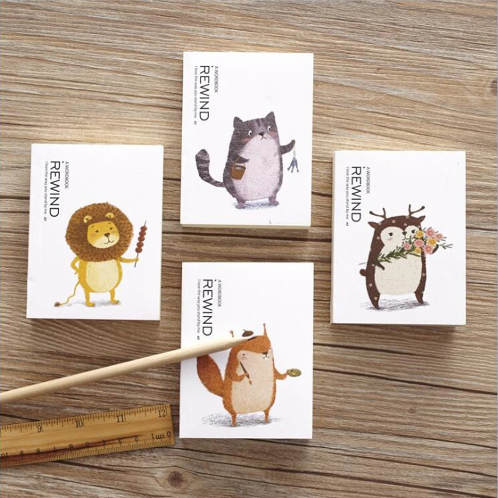 

Cute Animal Decorative Mini Planner Travel School Portable Daily Notebook 180 Sheets Color Inner Page Pocket Word Book Notepad