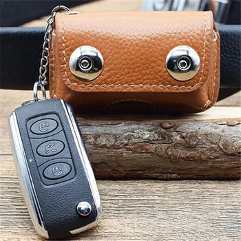 

BYCOBECY Cow Leather Car Key Holder Men Key Wallet Housekeeper Keys Organizer Women Key Chain Covers Zipper Key Case Pouch Purse