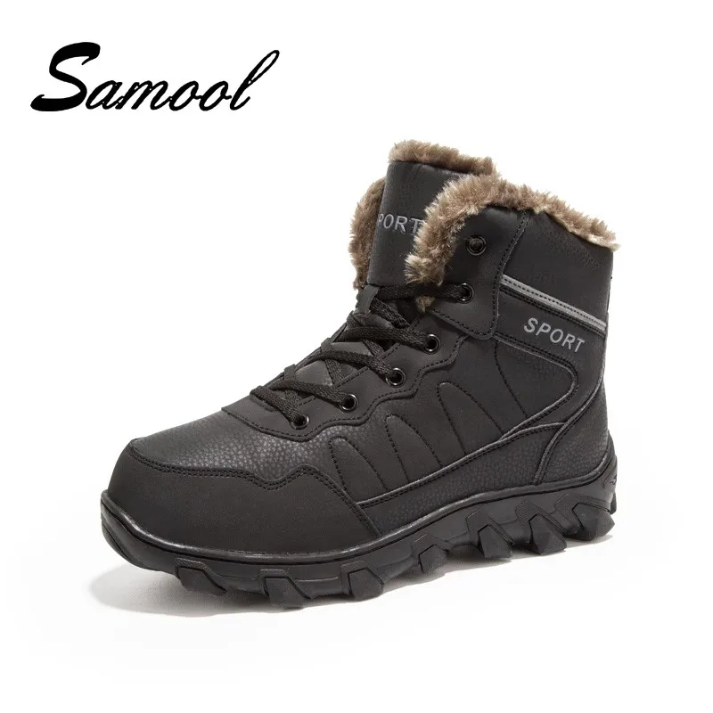 

Men Boots Winter with Fur Warm Snow Boots Men Winter Boots Work Shoes Men Footwear Fashion Rubber Ankle Shoes Big Size 38-48 Gx4