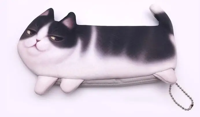 Новая Милая кошачья морда напечатанная молния кошельки для монет для детей школьный пенал бумажник с изображением персонажей из мультфильма сумка для монет Детский кошелек