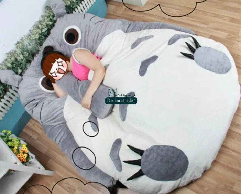 Dorimytrader 200cm X 160cm Huge Soft Plush  Cartoon Anime Totoro Bed Tatami Mattess Sofa Kids Play and Sleeping Carpet Present DY6327(42)