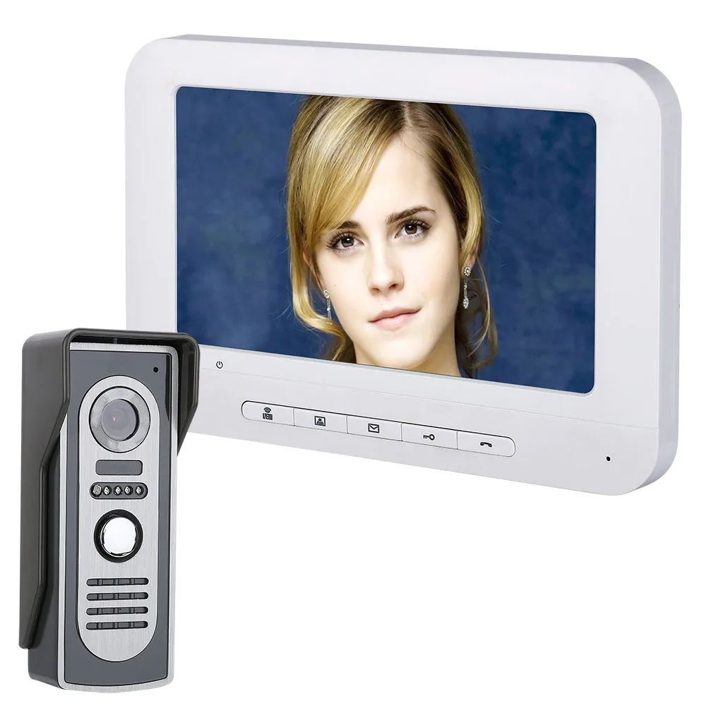 

7 Inch TFT Video Door Phone Doorbell Intercom Kit 1-camera 1-monitor Night Vision with HD 700TVL Camera