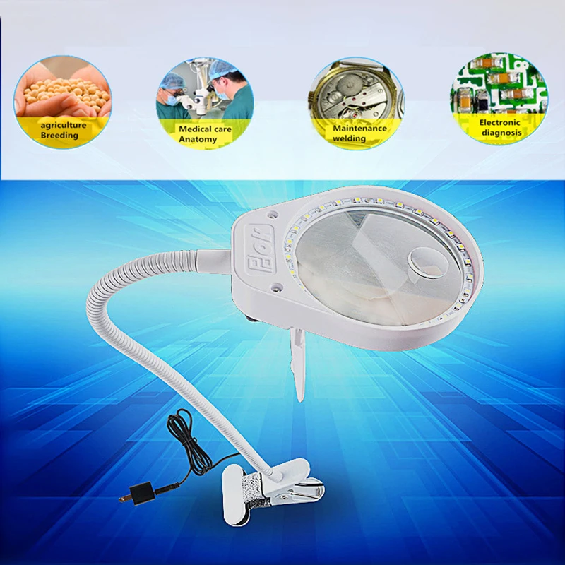 PDOK Lash lens 3X 10X 500 мм увеличительное стекло с зажимом на столе 26 шт. Светодиодная