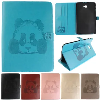 

Cute Cartoon Panda Pattern PU Leather Flip Wallet Tablet Case For Samsung Galaxy Tab A A6 10.1 2016 T585 T580 T580N cover Coque