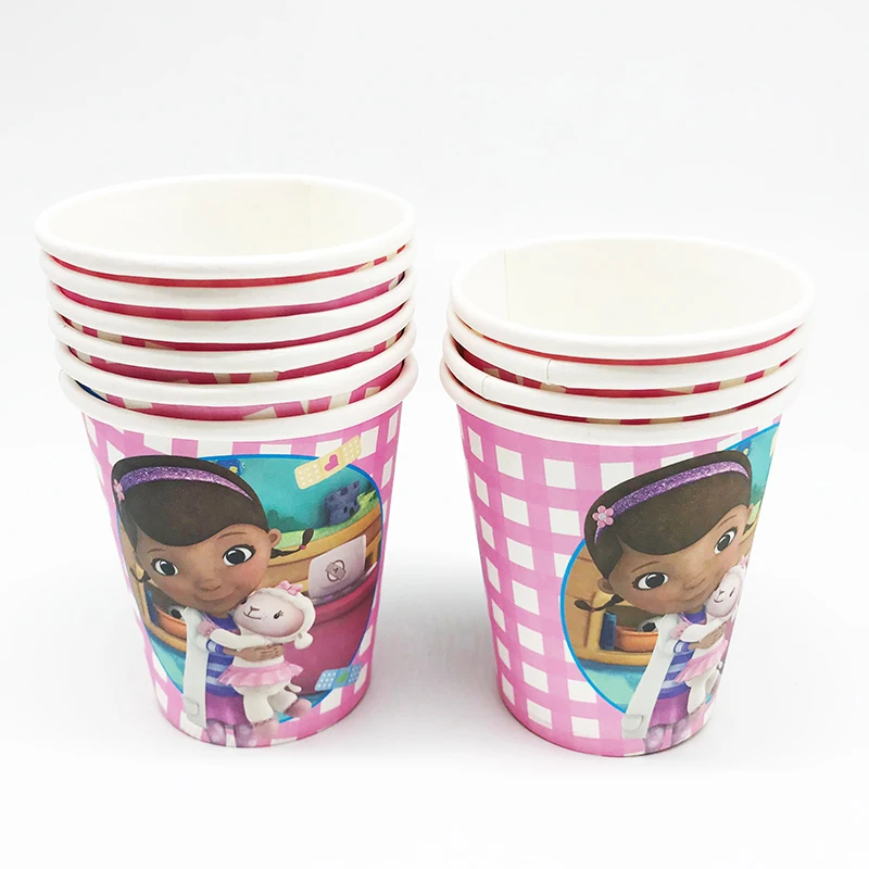 53 шт. Doc McStuffins тема одноразовая посуда Doc McStuffins День Рождения украшения Doc McStuffins тарелки чашки попкорн коробка